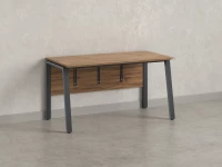 Стол прямой, Л-опора, экран ЛДСП,парящая стол-ца 1200x600x750 RM009-12x6 Дуб Юстус/Серый