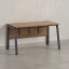 Стол прямой, Л-опора, экран ЛДСП,парящая стол-ца 1200x600x750 RM009-12x6 Дуб Юстус/Серый
