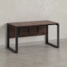 Стол прямой, О-опоры, экран ЛДСП,парящая стол-ца 1600x600x750 RM008-16x6 Дуб Апрельский шоколад/Черный
