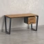 Стол прямой с подвесной тумбой 2 ящика, U-опора 1600x600x750 RM035-16x6 Дуб Юстус/Серый
