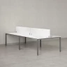 Бенч-система, 4 рабочих места, на П-образных опорах, 2 ЛДСП экранов 1200x1200x750 RM166-4-12x12 Белый/Серый