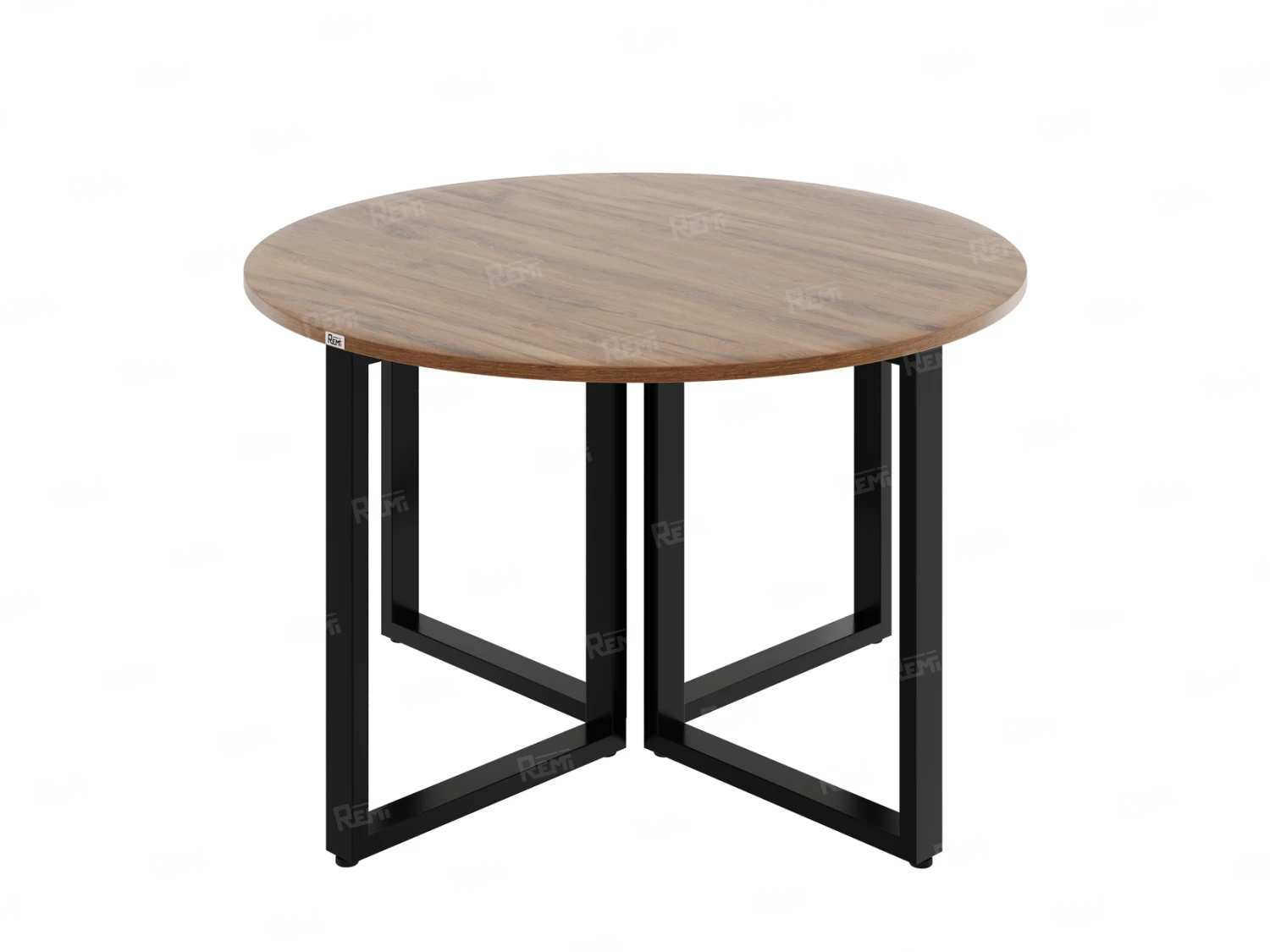 Круглый стол на О-образных опорах 1200x1200x750 RM187-12x12 Дуб Юстус/Черный