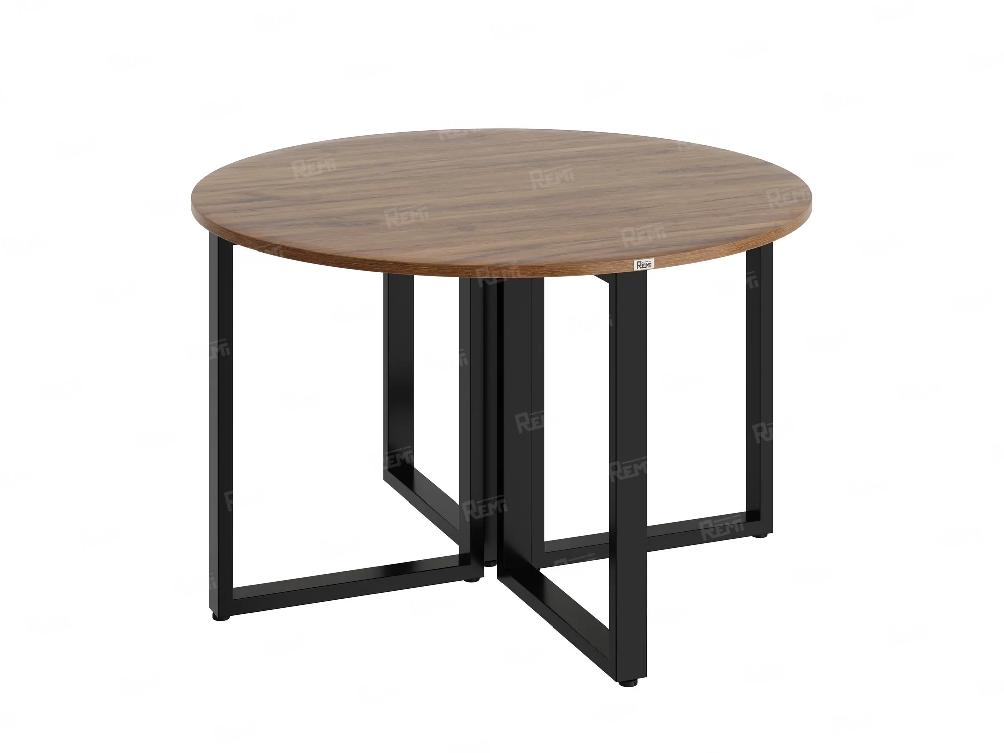 Круглый стол на О-образных опорах 1200x1200x750 RM187-12x12 Дуб Юстус/Черный