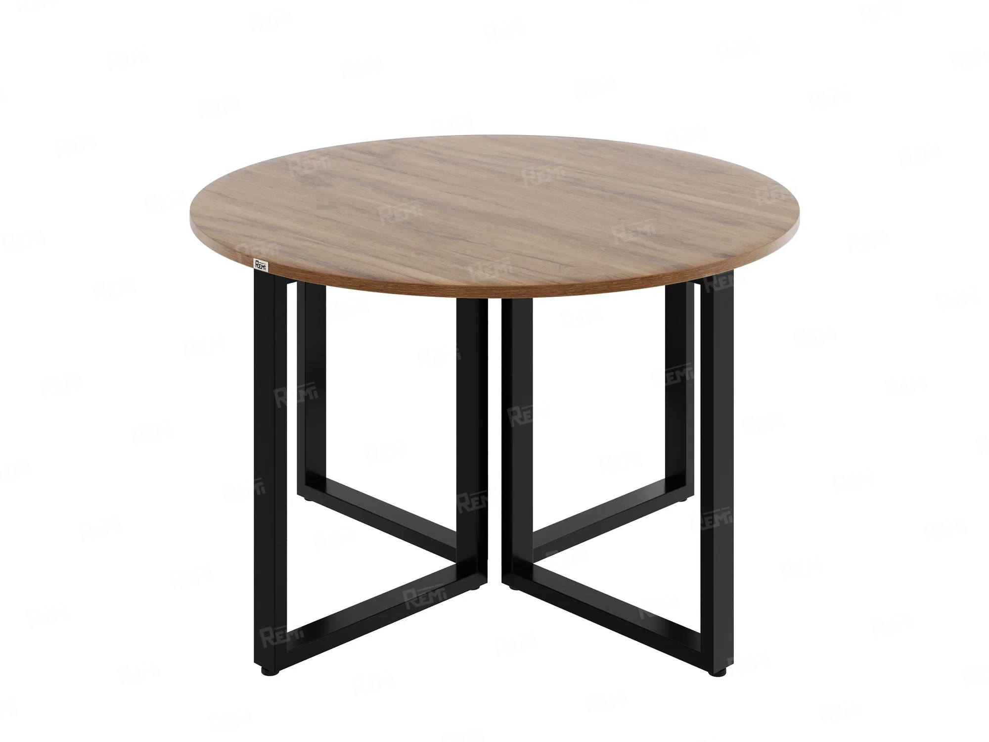 Круглый стол на О-образных опорах 1200x1200x750 RM187-12x12 Дуб Юстус/Черный