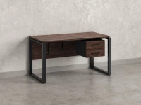 Стол прямой, подвесная тумба, ЛДСП экран, О-опора 2000x800x750 RM033-20x8 Дуб Апрельский шоколад/Черный