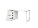 Стол прямой, с тумбой на U-образных опоре, левый 1600x700x750 RM100-16x7 Белый/Белый