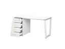 Стол прямой, с тумбой на U-образных опоре, левый 1600x700x750 RM100-16x7 Белый/Белый
