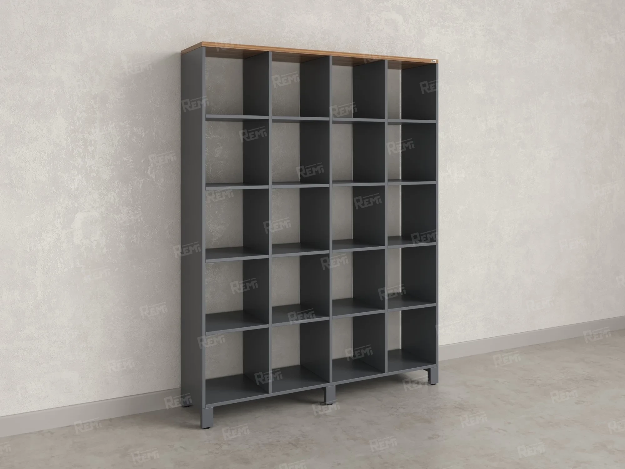 Стеллаж, 20 ячеек 1500х370х1980 RM144-150x37 Дуб Юстус/Серый