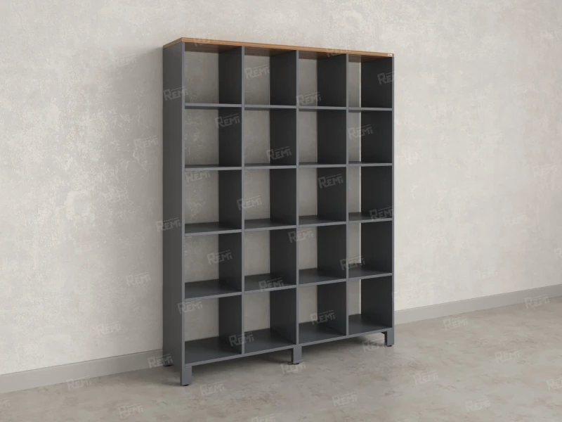 Стеллаж, 20 ячеек 1500х370х1980 RM144-150x37 Дуб Юстус/Серый