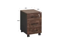 Тумба мобильная, 3 ящика 400x500x600 RM120-40x50 Дуб Апрельский шоколад/Черный
