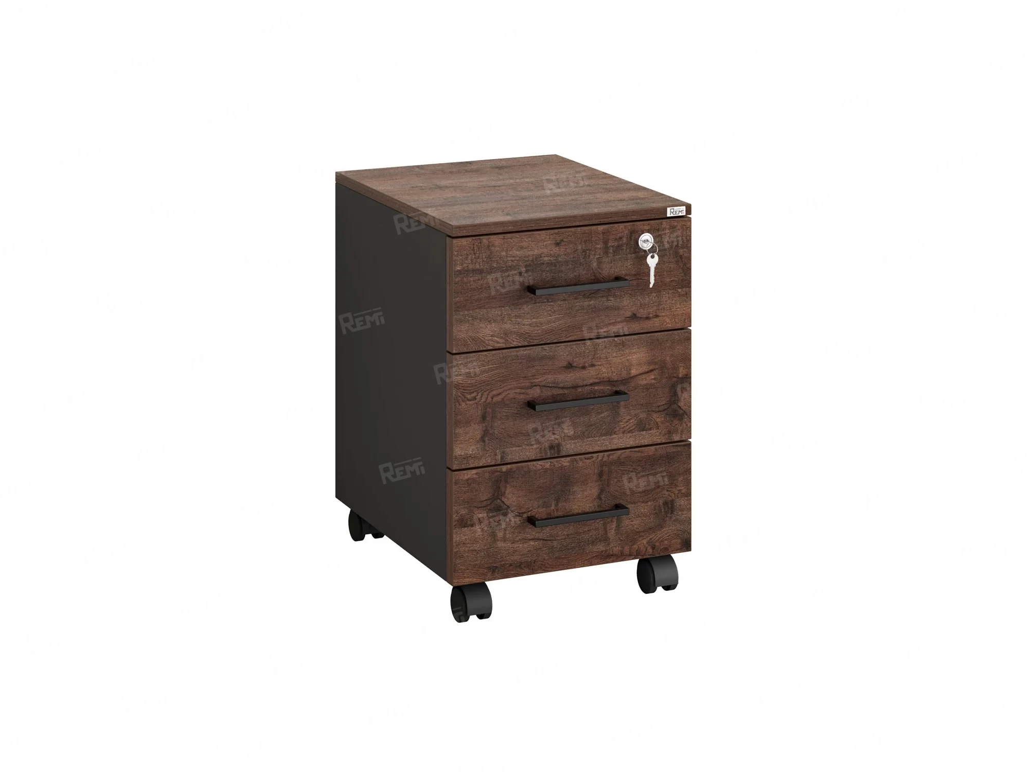 Тумба мобильная, 3 ящика 400x500x600 RM120-40x50 Дуб Апрельский шоколад/Черный