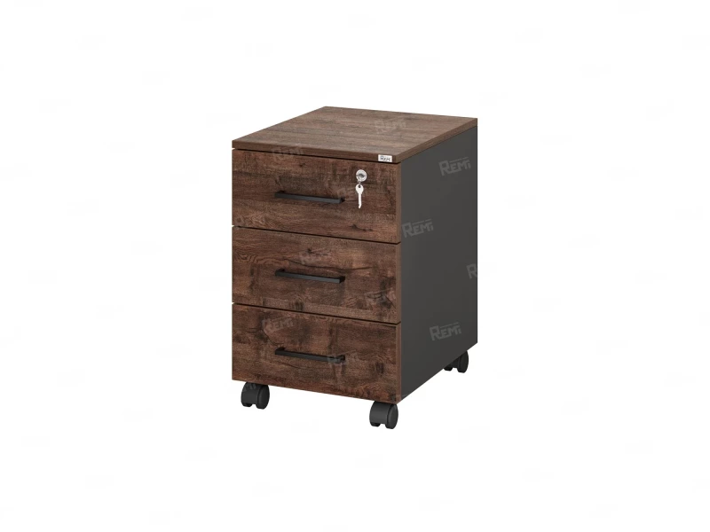 Тумба мобильная, 3 ящика 400x500x650 RM120-40x50 Дуб Апрельский шоколад/Черный