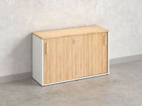 Низкий шкаф-купе на регулируемых опорах 1200x420x750 RM125-120x42 Вяз Швейцарский светлый/Белый