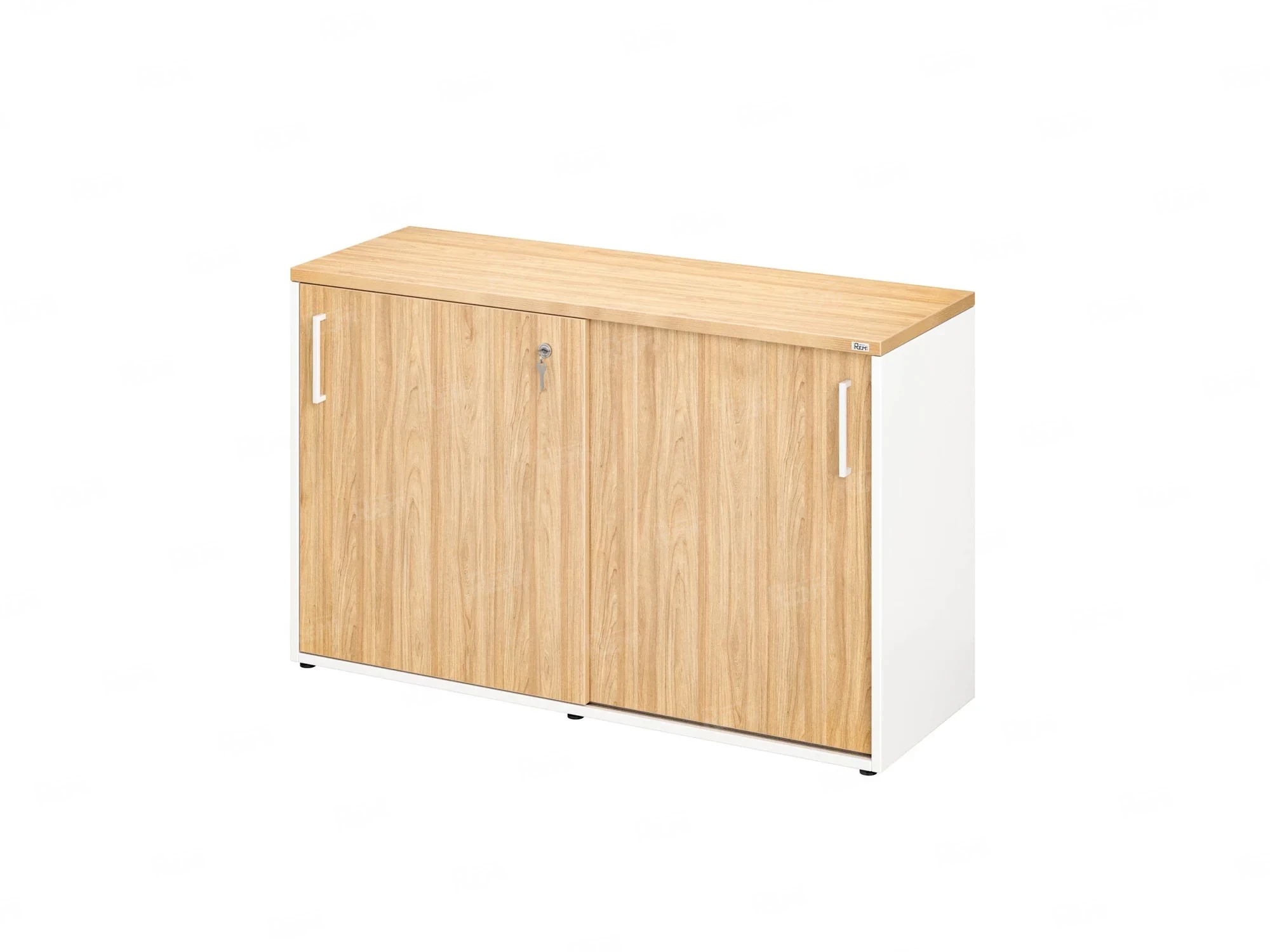 Низкий шкаф-купе на регулируемых опорах 1200x420x750 RM125-120x42 Вяз Швейцарский светлый/Белый