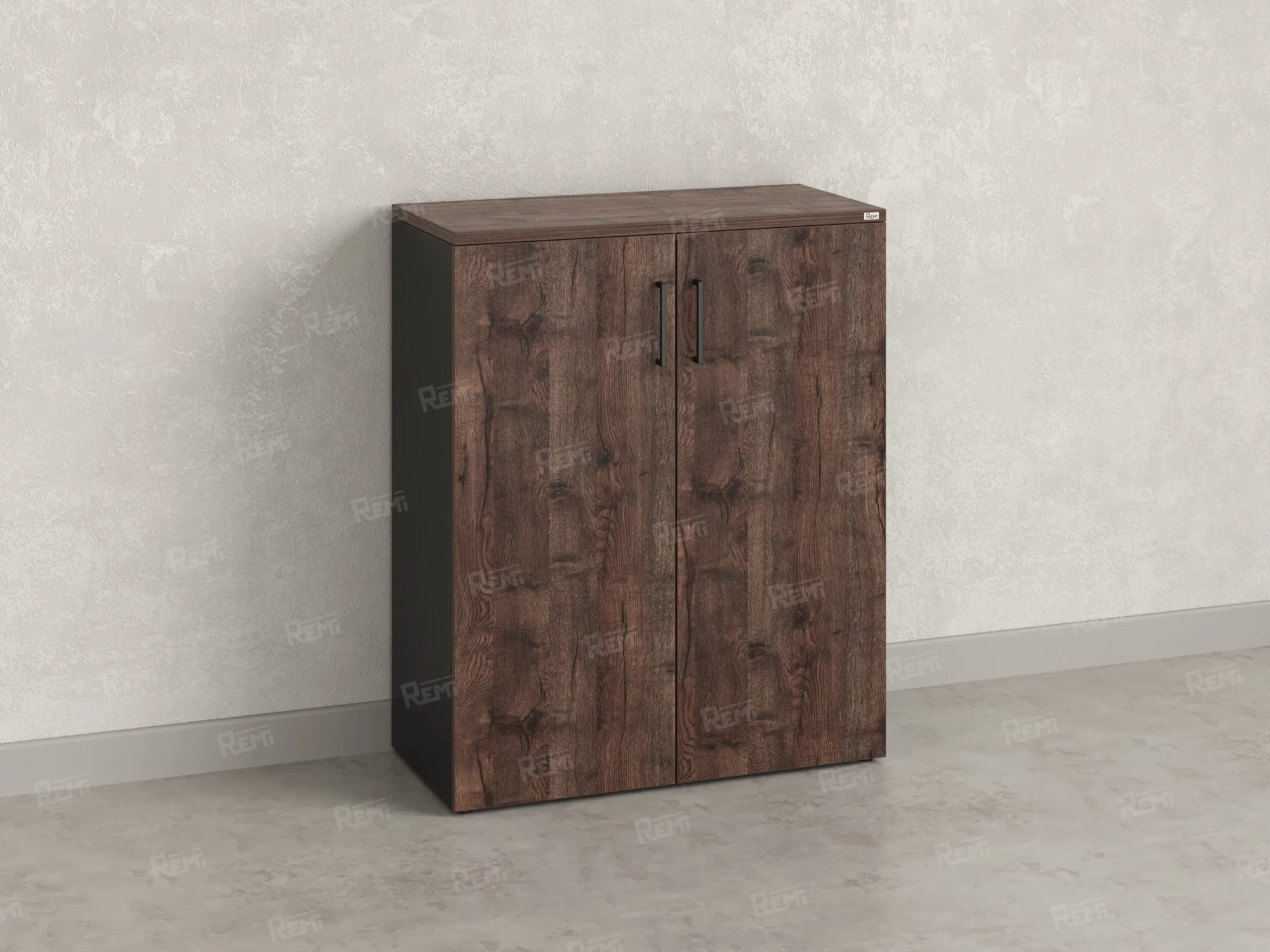 Шкаф распашной, регулируемые опоры, 3 уровня 900x420x1100 RM150-90x42 Дуб Апрельский шоколад/Черный