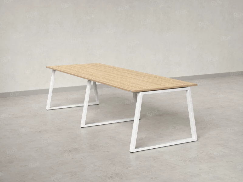 Cтол для переговоров, на A-обазном каркасе 2300x1000x750 RM083-230x100 Вяз Швейцарский светлый/Белый