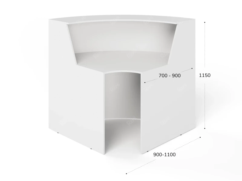 Блок ресепшн RLG069 с полкой 70x70x125 Белый, Серия ЛАЙТ | LIGHT