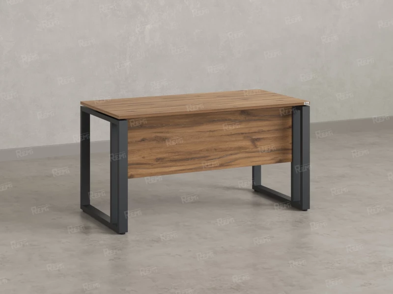 Стол прямой на О-образных опорах с экраном ЛДСП 1600x800x750 RM041-16x8 Юстус/Серый