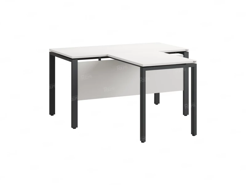 Стол с брифингом с парящей столешницей на П-образных опорах с экраном ЛДСП RM043-12x6 1200x1800x750 Белый/Серый