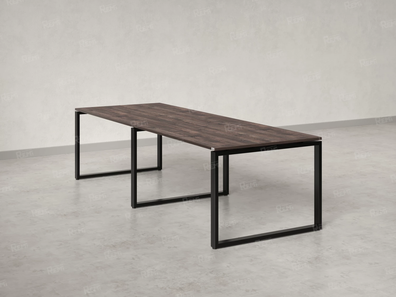 Cтол для переговоров, на О-обазном каркасе 2000x1450x750 RM081-200x145 Дуб Апрельский шоколад/Черный