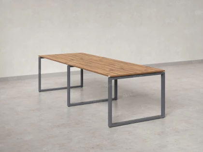 Cтол для переговоров, на О-обазном каркасе 2200x1400x750 RM081-220x140 Дуб Юстус/Серый