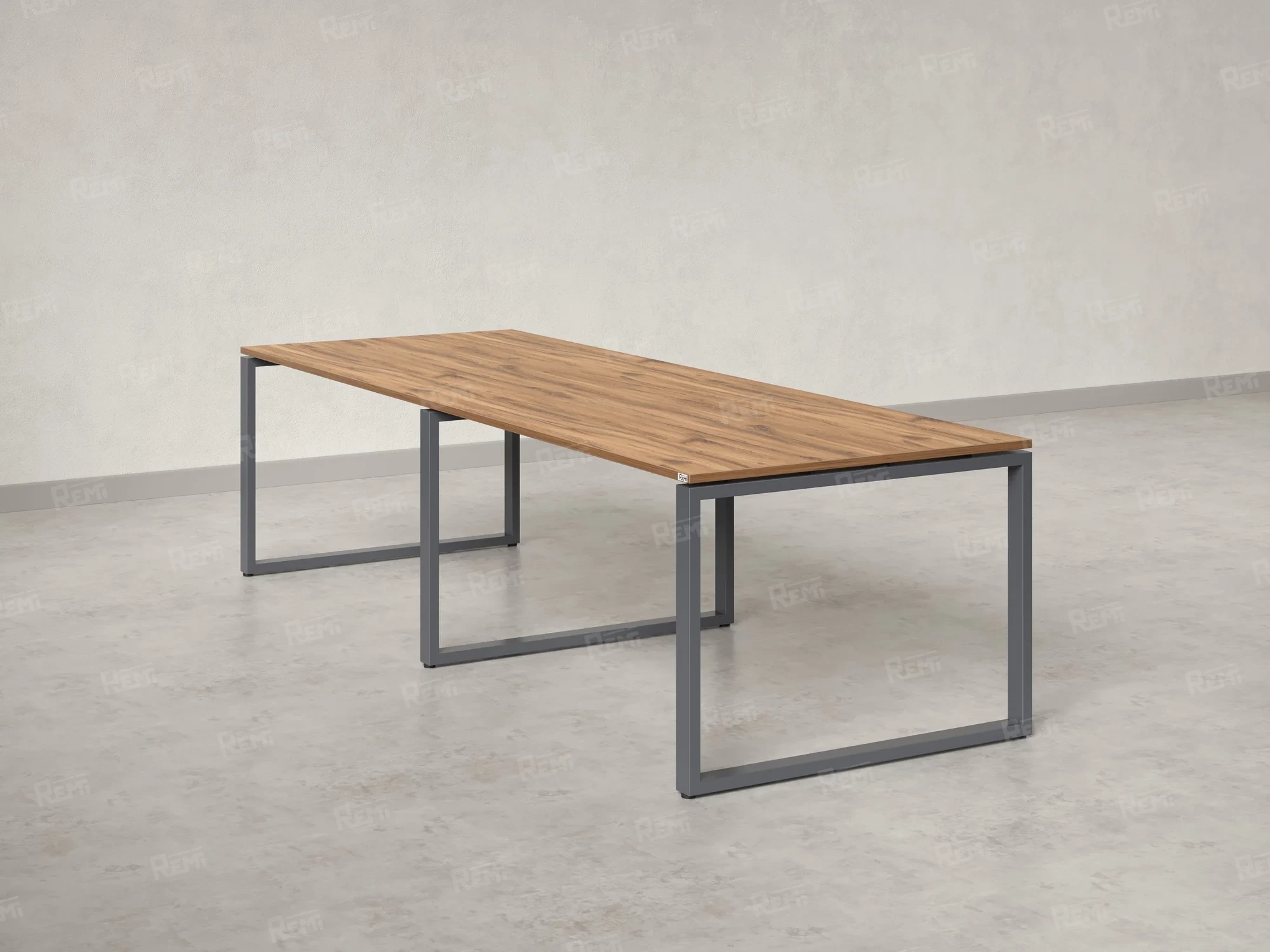 Cтол для переговоров, на О-обазном каркасе 2200x1400x750 RM081-220x140 Дуб Юстус/Серый