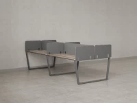 Бенч-система, 4 рабочих места, на U-образных опорах, 8 тканевых экранов 1800x1600x750 RM173-1-18x16 Дуб Маувелла/Серый