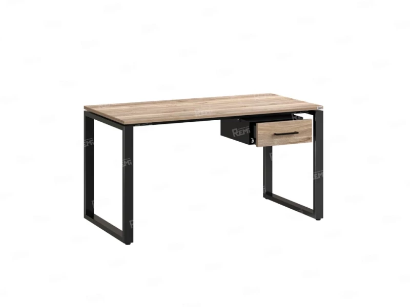 Стол прямой с подвесной тумбой, О-опора 1800x700x750 RM036-18x7 Дуб Маувелла/Черный