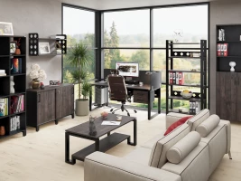 Cтол для переговоров, на П-образном каркасе 2400x1200x750 RM080-240x120 Дуб Апрельский шоколад/Черный
