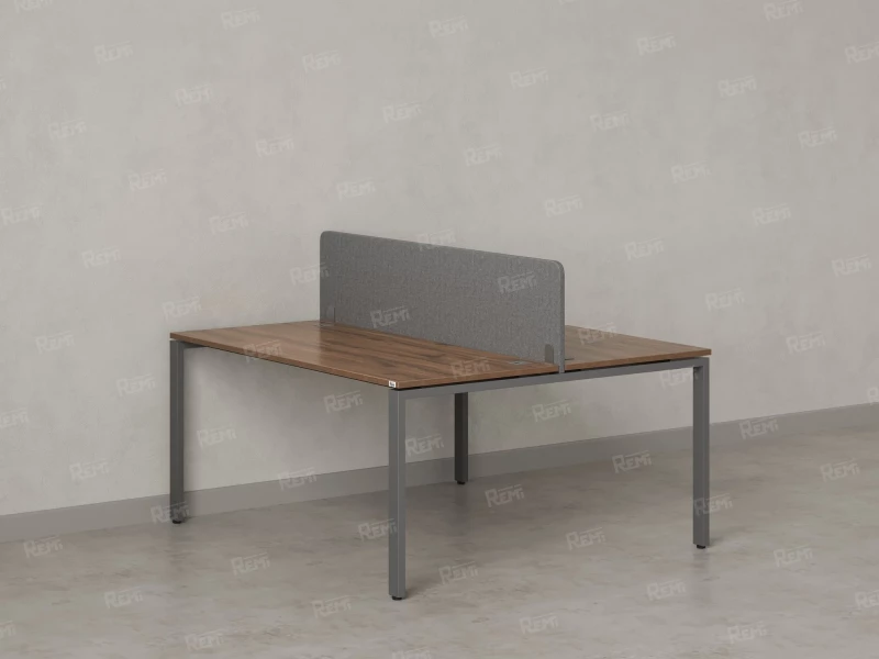 Бенч-система, 2 рабочих места, с одним тканевым экраном 1200x1600x750 RM165-1-12x16 Дуб Юстус/Серый
