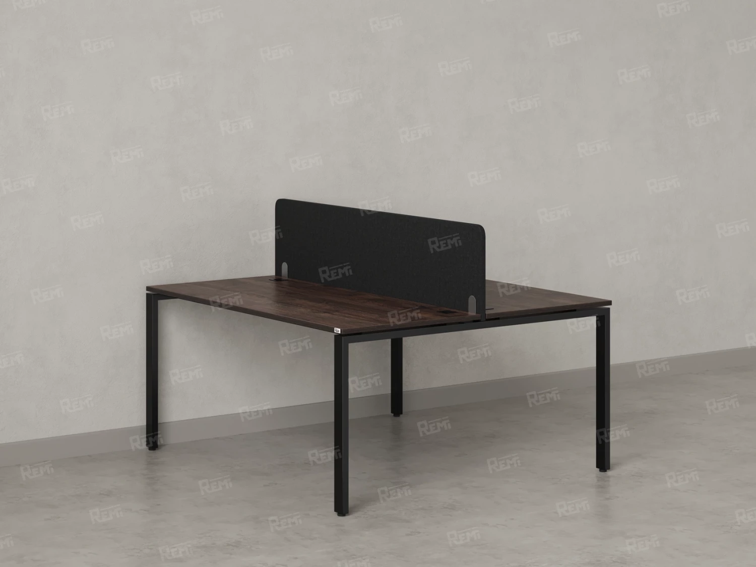Бенч-система, 2 рабочих места, с одним тканевым экраном 1800x1200x750 RM165-1-18x12 Дуб Апрельский шоколад/Черный