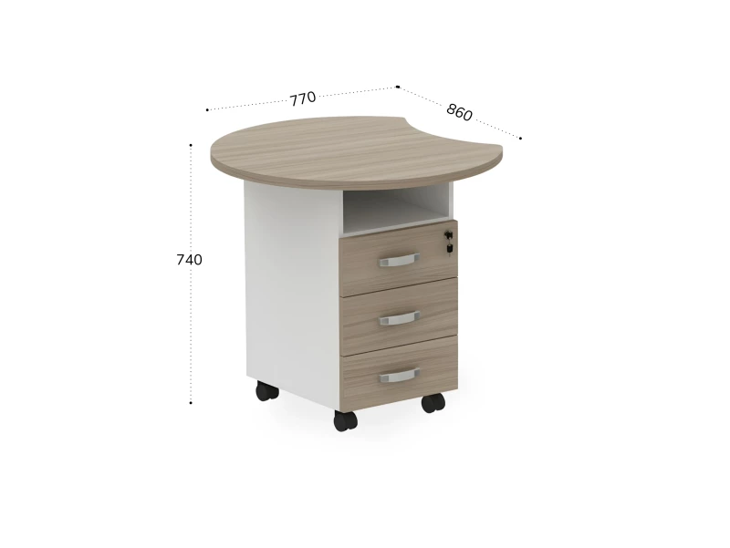 BRL RB088-77х86L Тумба приставная левая 770х860х740 Шорвуд/Белый