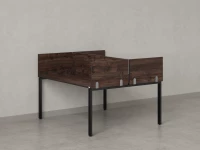 Бенч-система, 2 рабочих места, 5 ЛДСП экранов 1000x1600x750 RM165-4-10x16 Дуб Апрельский шоколад/Черный