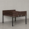 Бенч-система, 2 рабочих места, 5 ЛДСП экранов 1000x1600x750 RM165-4-10x16 Дуб Апрельский шоколад/Черный