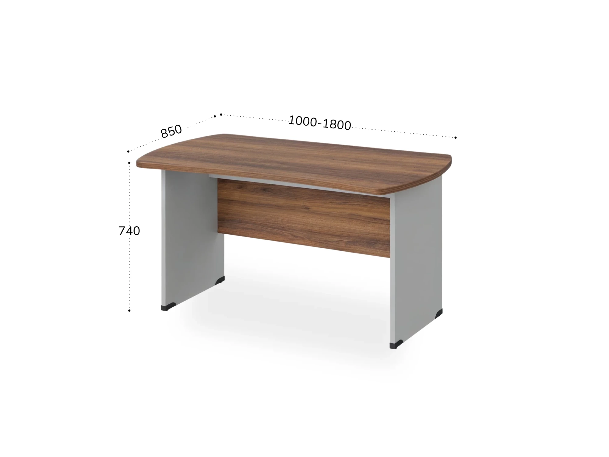 BRL RB003-180х85 Стол симметричный 1800х850х740 Орех Вармия/Серый вулкан-кий