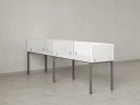 Бенч-система в 1 ряд, 2 рабочих места 5 ЛДСП экранов 3600x700x750 RM167-2-36x7 Белый/Серый