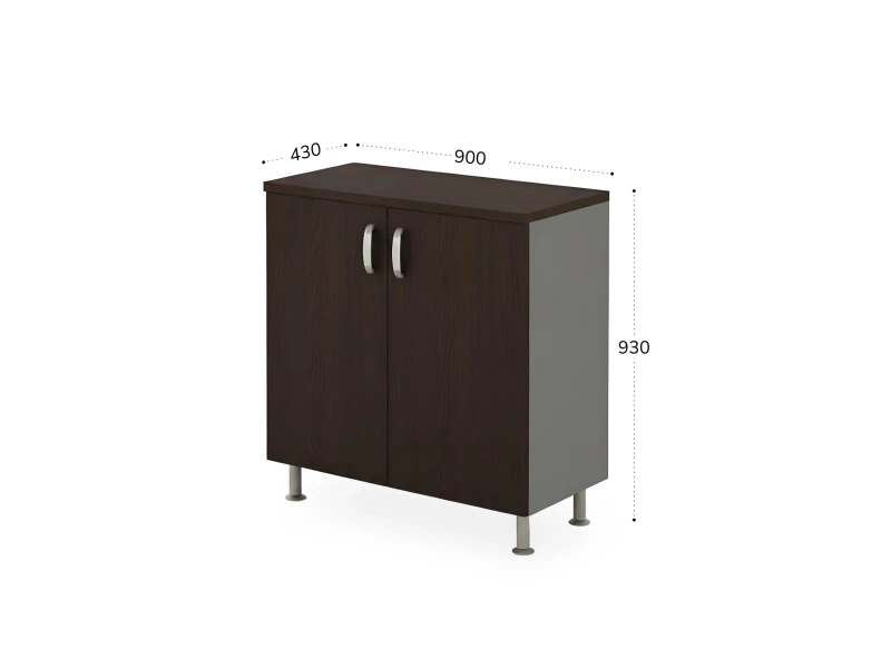 BRL RB046-90х43 Шкаф закрытый 2 уровня 900х430х930 Венге/Серый вулканический