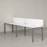 Бенч-система в 1 ряд, 2 рабочих места 2 ЛДСП экранов 2400x600x750 RM167-4-24x6 Белый/Серый