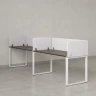 Бенч-система в 1 ряд, 2 рабочих места 5 тканевых экранов 2000x700x750 RM168-1-20x7 Дуб Апрельский шоколад/Белый