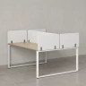Бенч-система, 2 рабочих места, 5 тканевых экранов 1200x1400x750 RM169-3-12x14 Вяз Швейцарский светлый/Белый