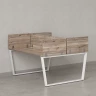 Бенч-система, 2 рабочих места, 5 ЛДСП экранов 1000x1600x750 RM172-4-10x16 Дуб Маувелла/Белый