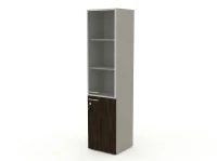Шкаф комби RAC067 с замком, правый, прозрачное стекло 45,1x44,8x198,2см Дуб Термо/Серый камень, Серия Аккорд / Accord