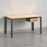 Стол прямой с подвесной тумбой, П-опора 2000x700x750 RM038-20x7 Вяз Швейцарский светлый/Серый