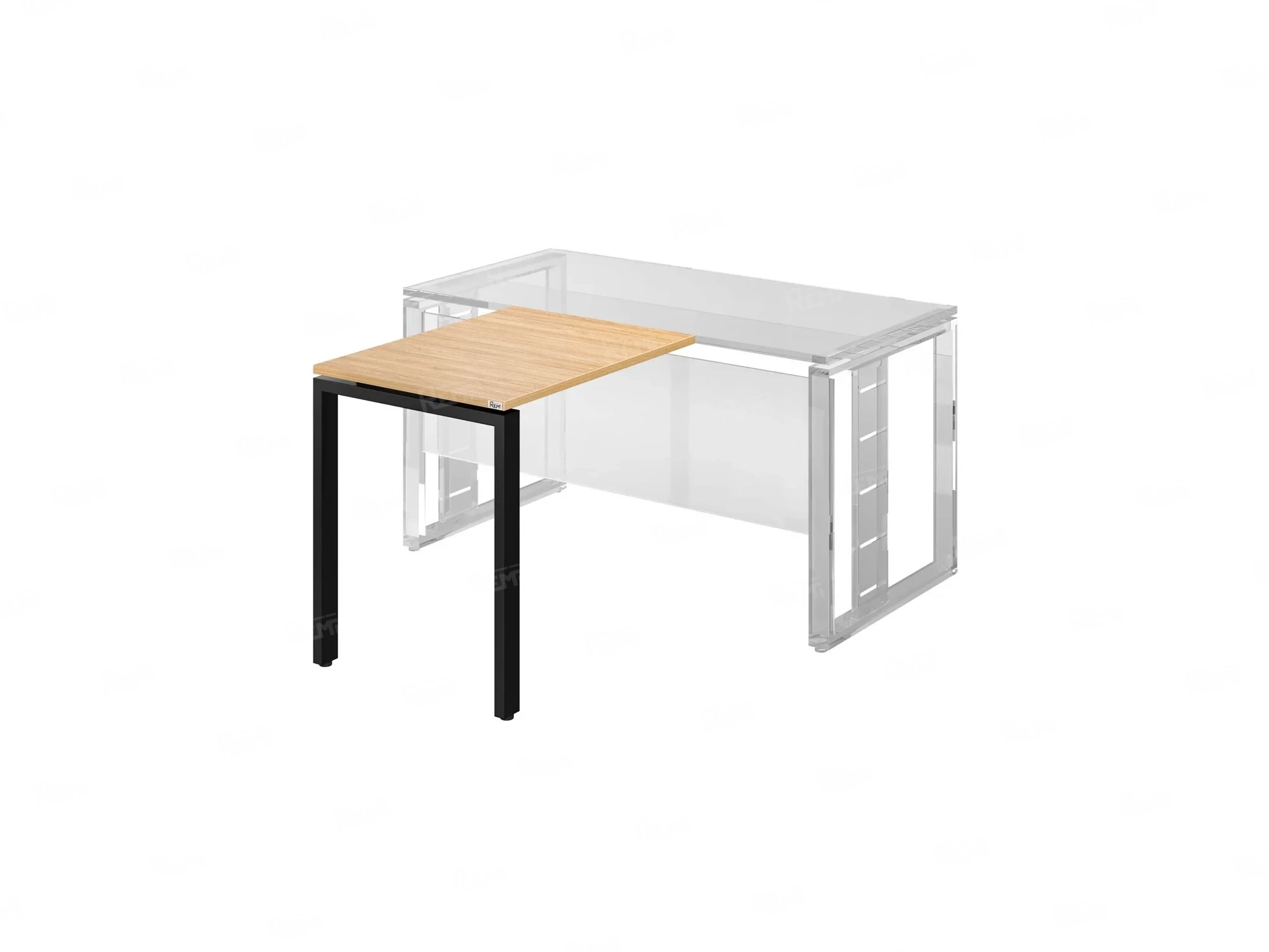Брифинг прямой, с парящей столешнецей, на П-образном каркасе 1000x600x750 RM070-10x6 Вяз Швейцарский светлый/Черный