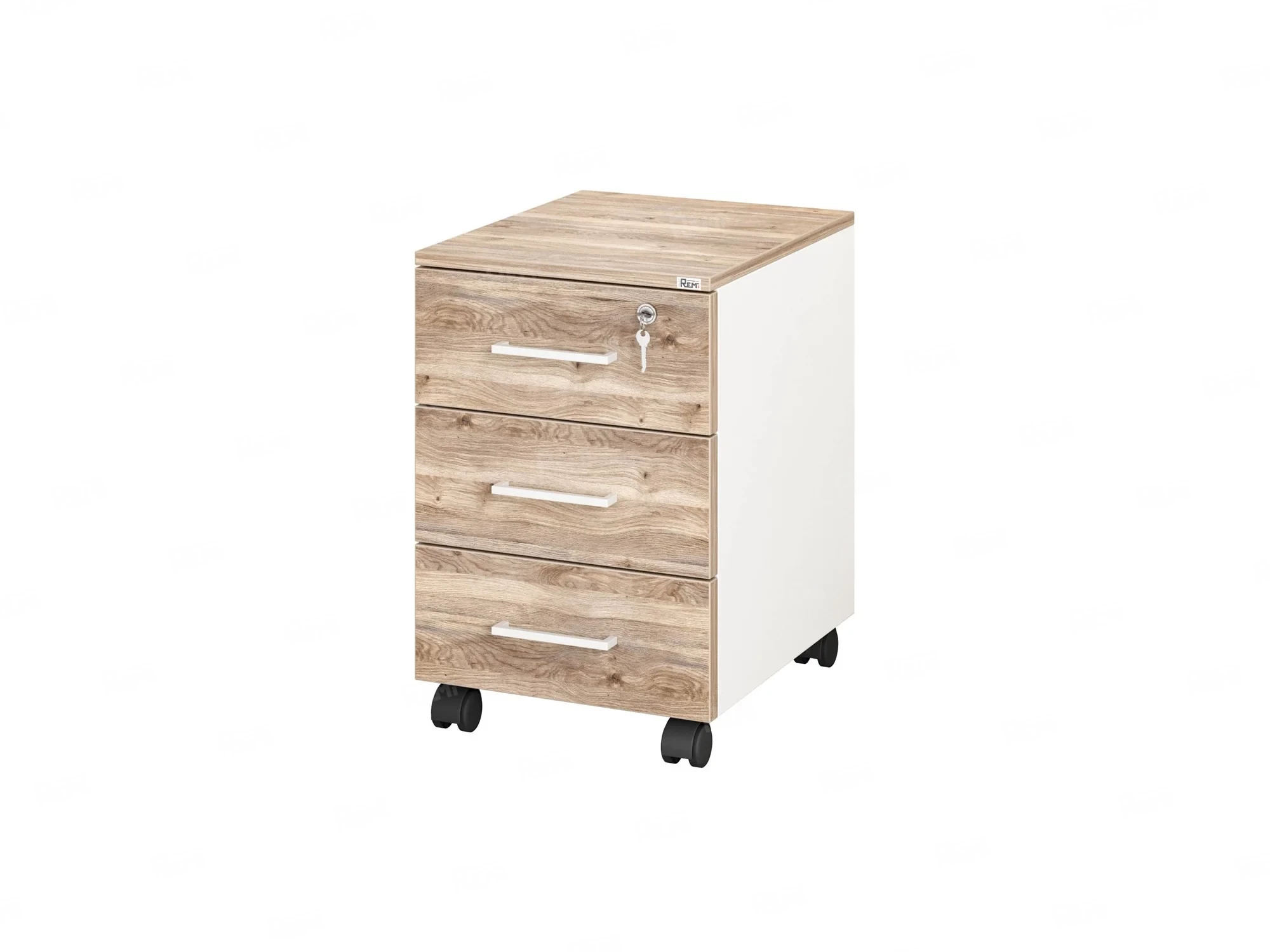 Тумба мобильная, 3 ящика 400x500x600 RM120-40x50 Дуб Маувелла/Белый