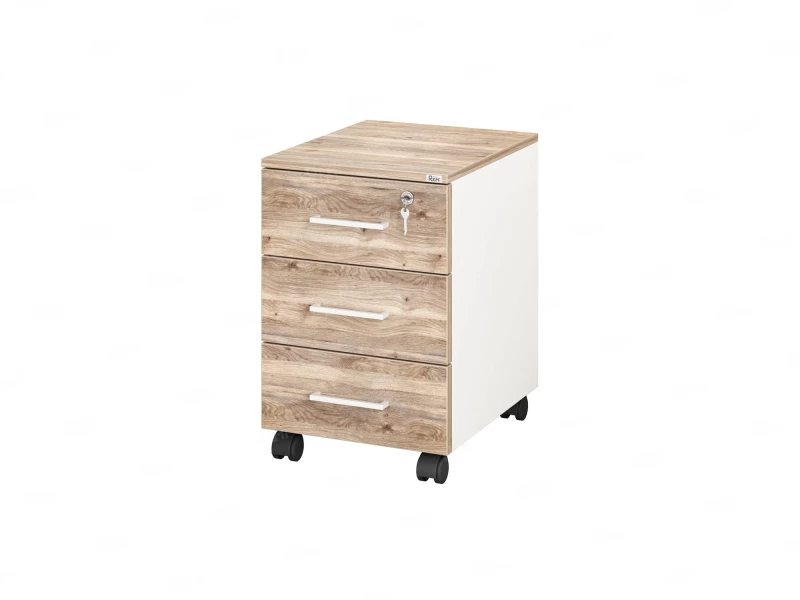 Тумба мобильная, 3 ящика 400x500x650 RM120-40x50 Дуб Маувелла/Белый