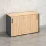 Низкий шкаф-купе на регулируемых опорах 1200x420x750 RM125-120x42 Вяз Швейцарский светлый/Серый