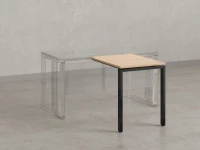 Брифинг прямой, с парящей столешнецей, на П-образном каркасе 800x800x750 RM070-8x8 Вяз Швейцарский светлый/Черный