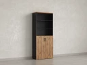 Шкаф комбинированный, регулируемые опоры, 6 уровней 900x420x2100 RM155-90x41 Дуб Юстус/Черный