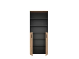 Шкаф комбинированный, регулируемые опоры, 6 уровней 900x420x2100 RM155-90x41 Дуб Юстус/Черный